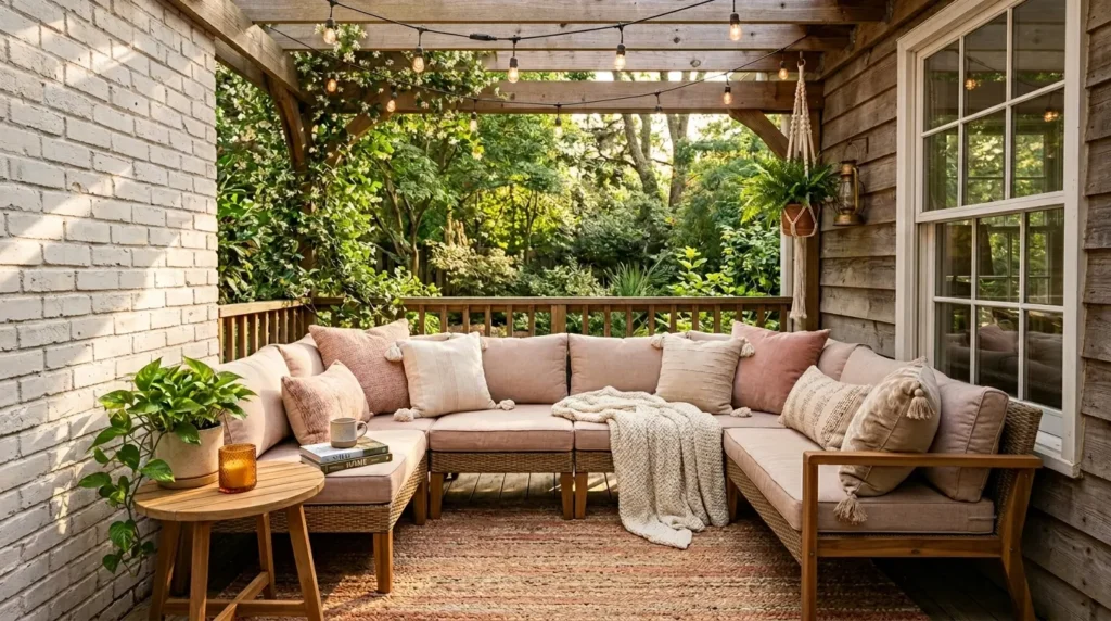 Cozy back porch corner sofa