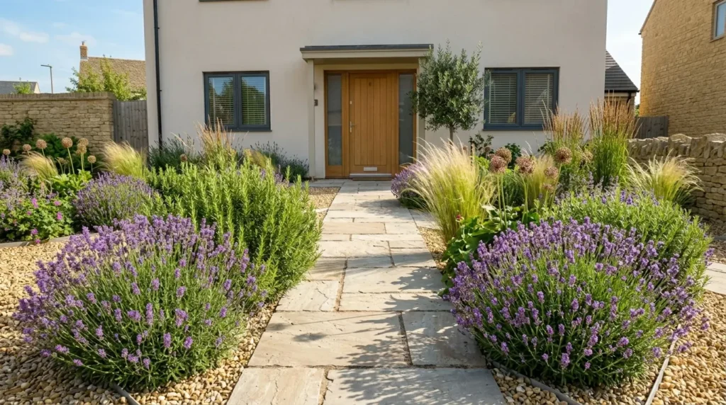 Gravel garden with ornamental