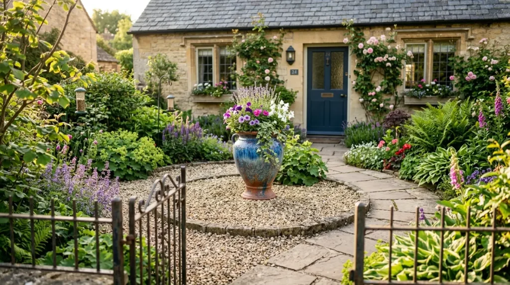 Small garden scene centerpiece