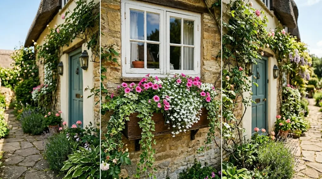 Window box with colorful flowers