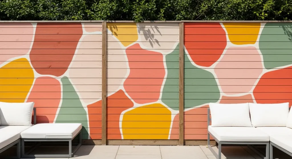 Abstract colour block mural gard