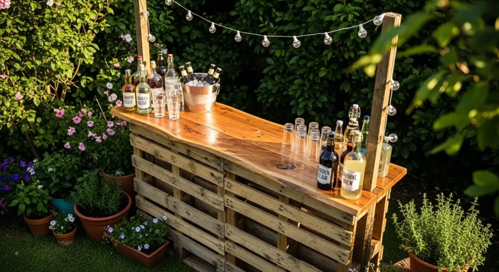 Backyard pallet bar