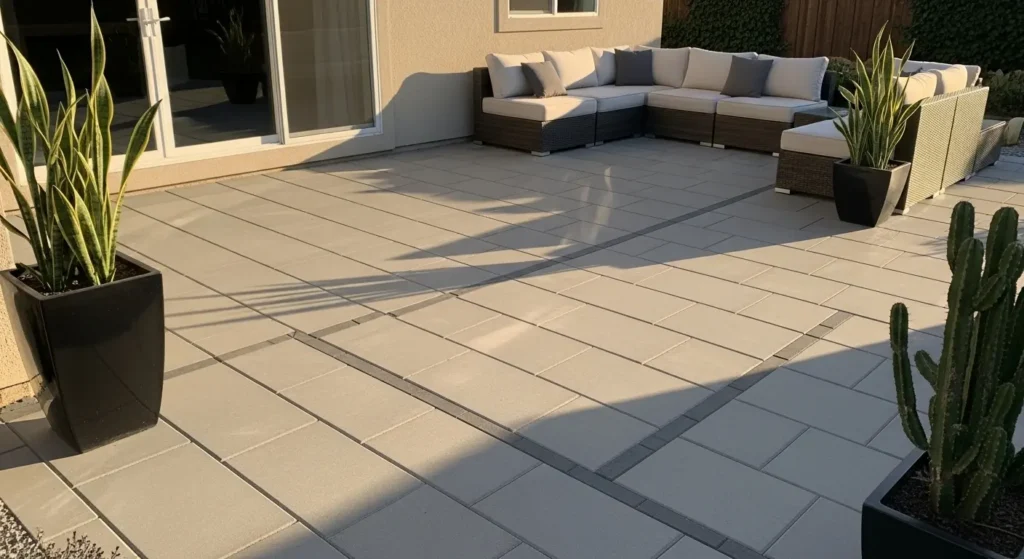 Backyard patio with sofa