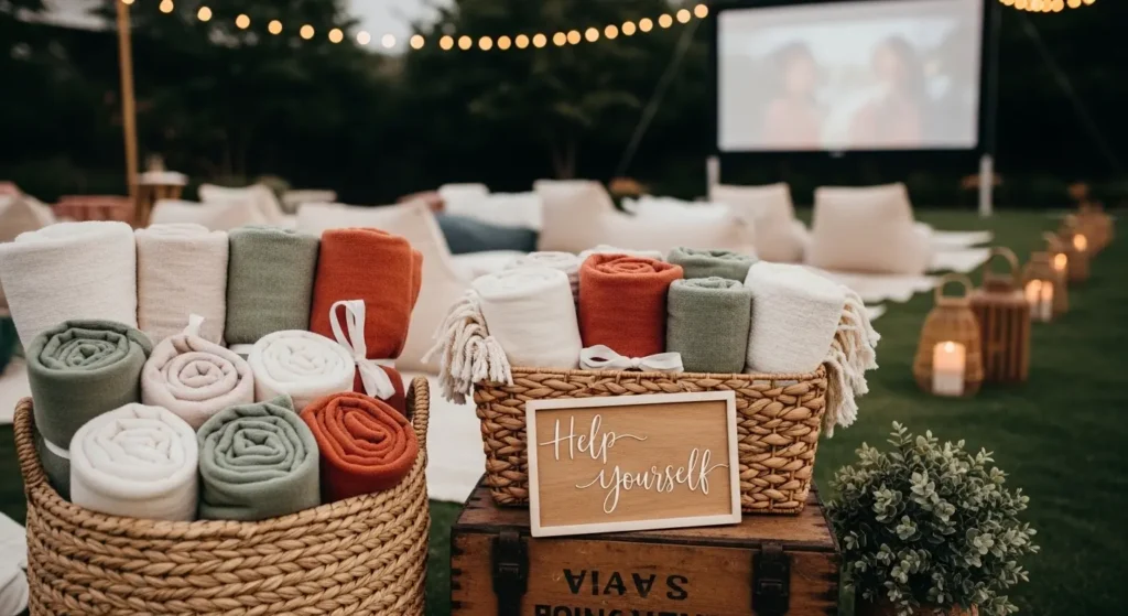Blanket bar for movie night