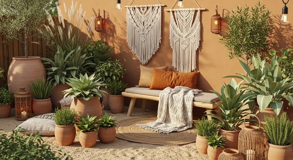 Boho garden color palette