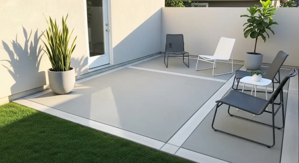 Cement patio small space furniture