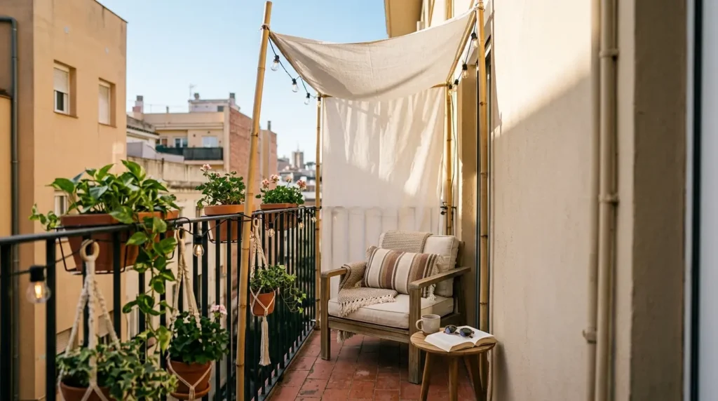 Compact cabana on small balcony