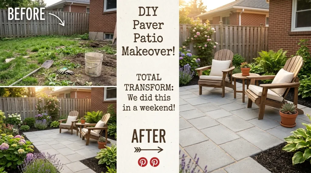 DIY paver patio backyard