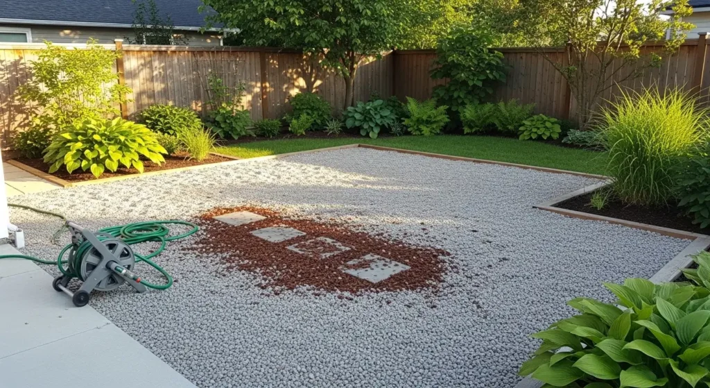 Dog-friendly backyard with pea