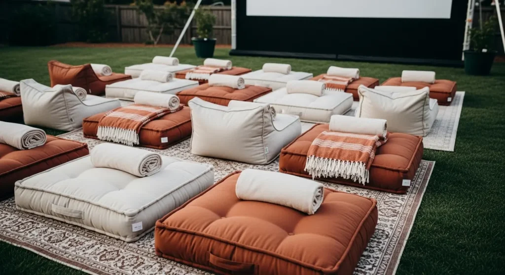 Floor cushion seating outdoor