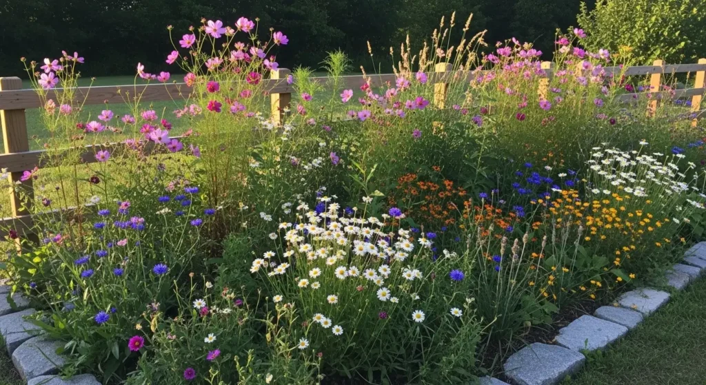 Front yard garden with wildflowers