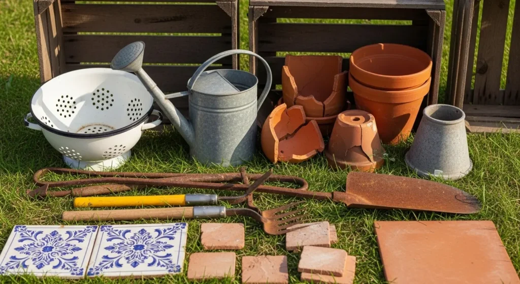 Garden junk treasure hunting