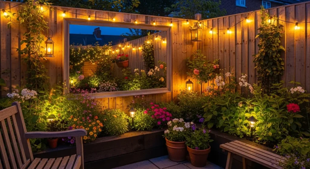 Garden mirror doubling space