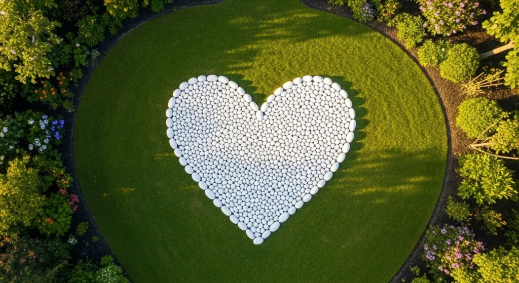 Heart shape in garden lawn