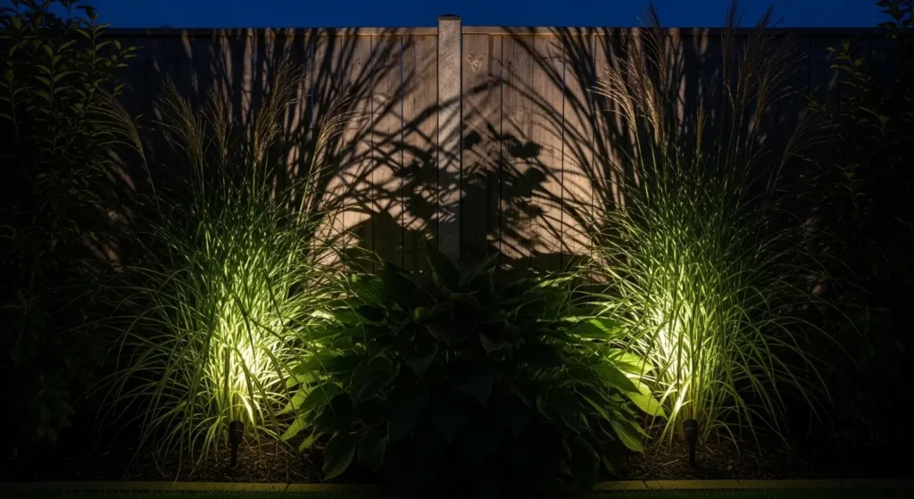 Hidden garden lights glowing plants