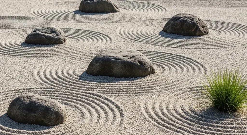 Japanese zen rock garden