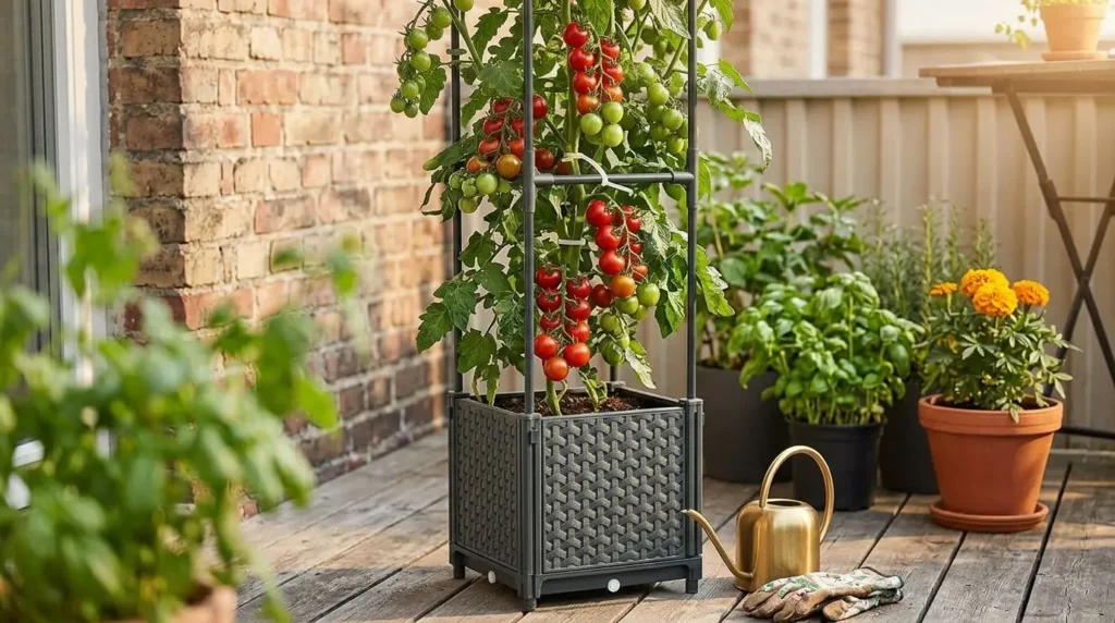 Kitchen garden trellis planter
