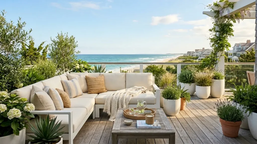 Luxury coastal patio outdoor sofa