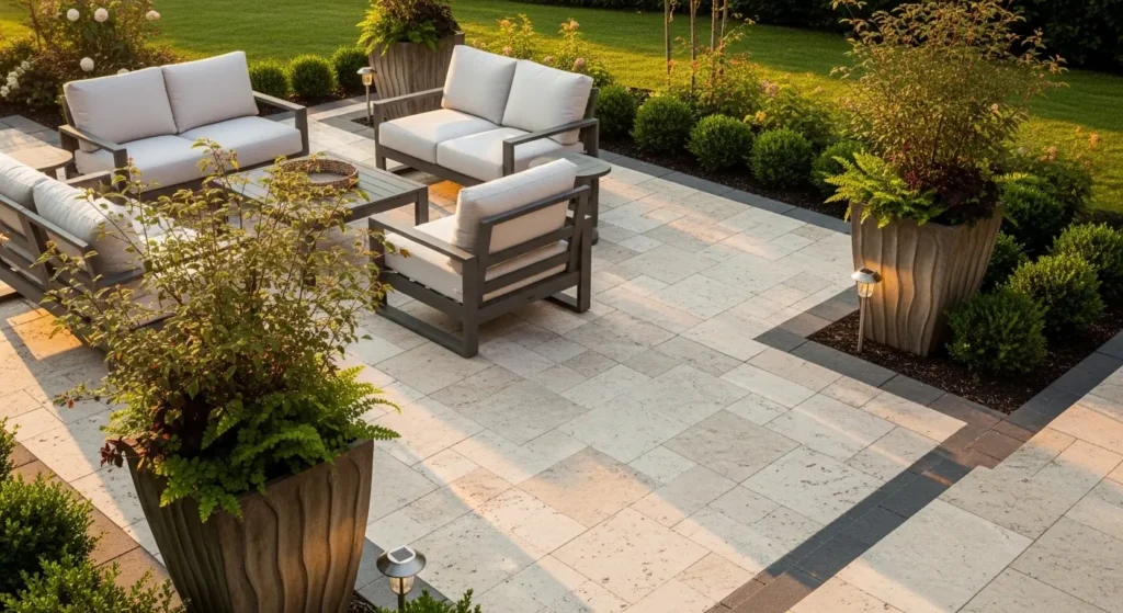 Luxury patio with outdoor furniture