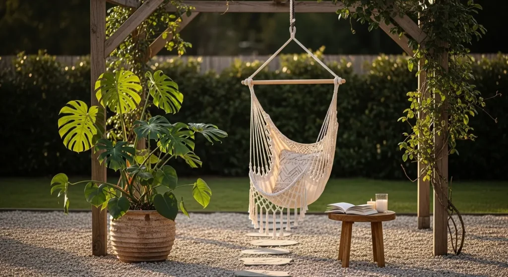 Macrame hammock chair boho garden