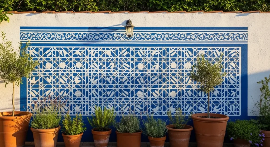Mediterranean backyard wall mural