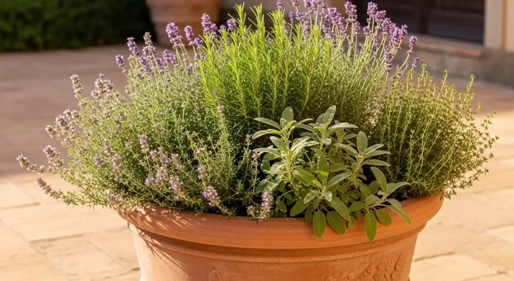 Mediterranean herb planter full sun