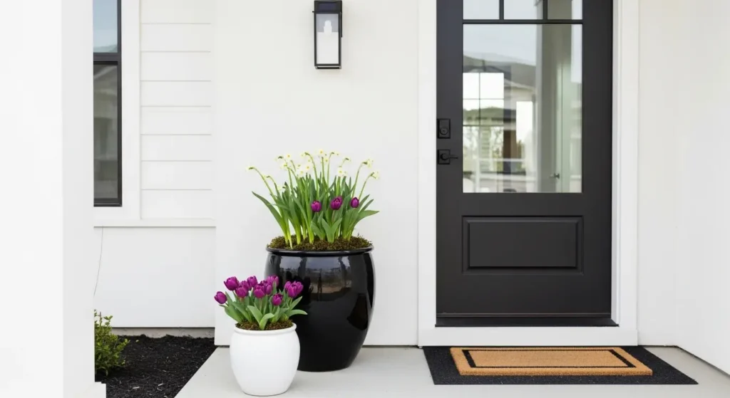 Minimal modern spring porch