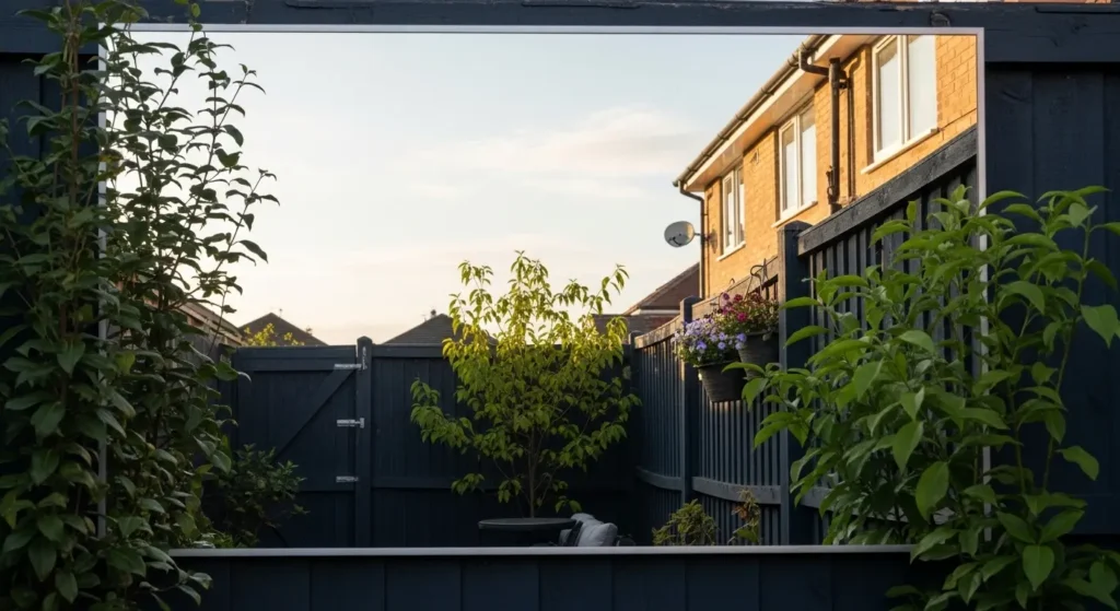 Outdoor mirror illusion backyard