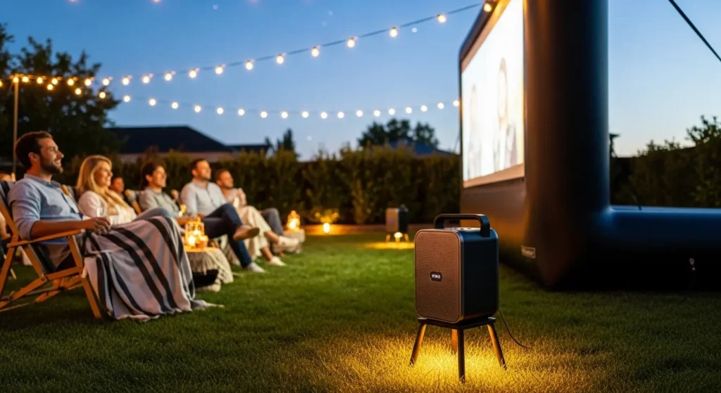 Outdoor speaker movie night back