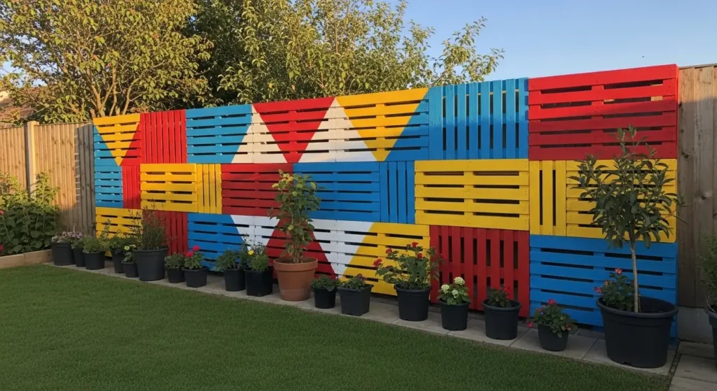 Pallet feature wall garden design