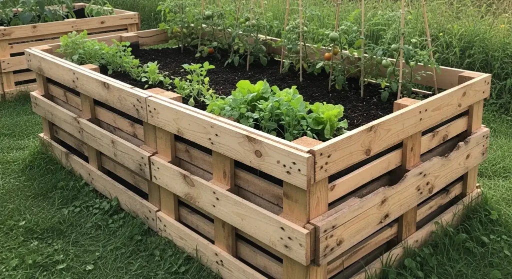 Pallet raised garden bed DIY