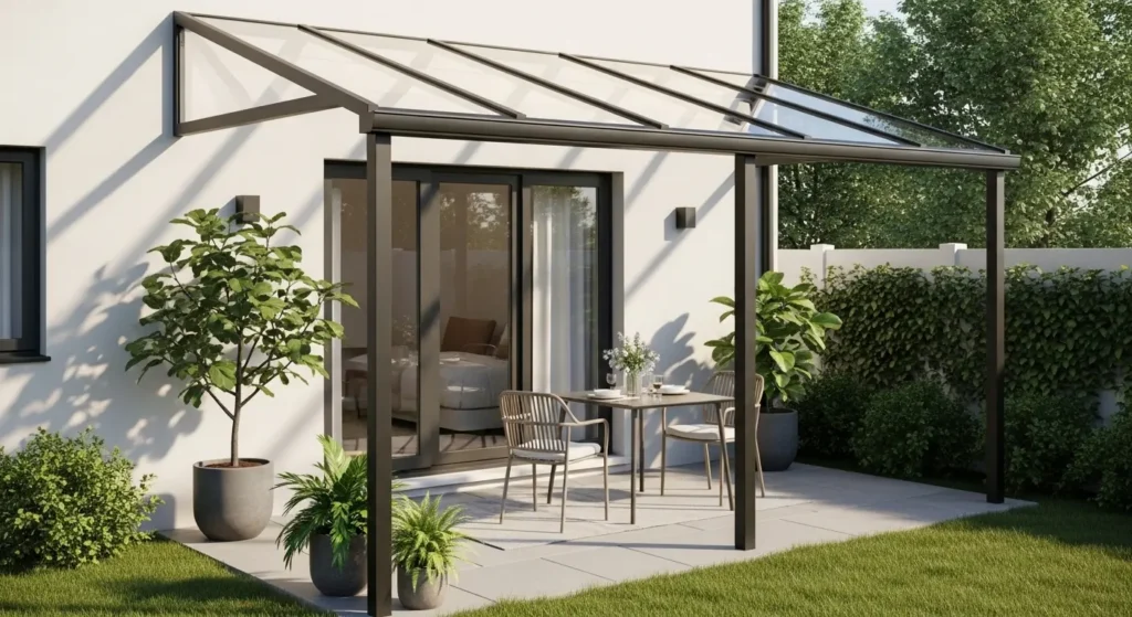 Patio clear roof extension sunlight