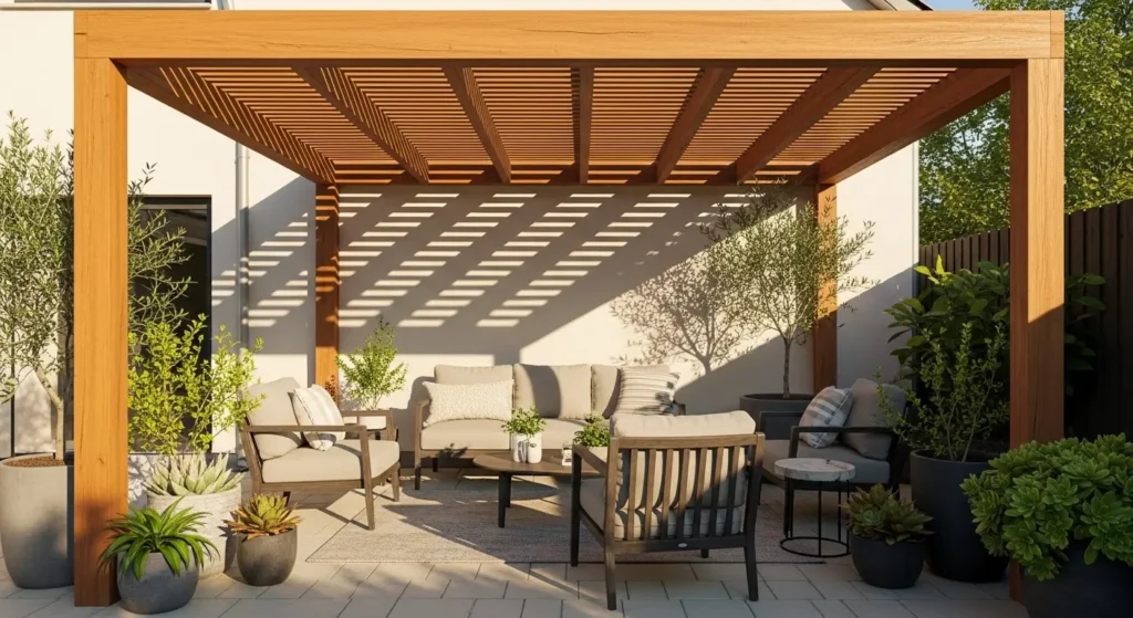 Patio pergola roof extension