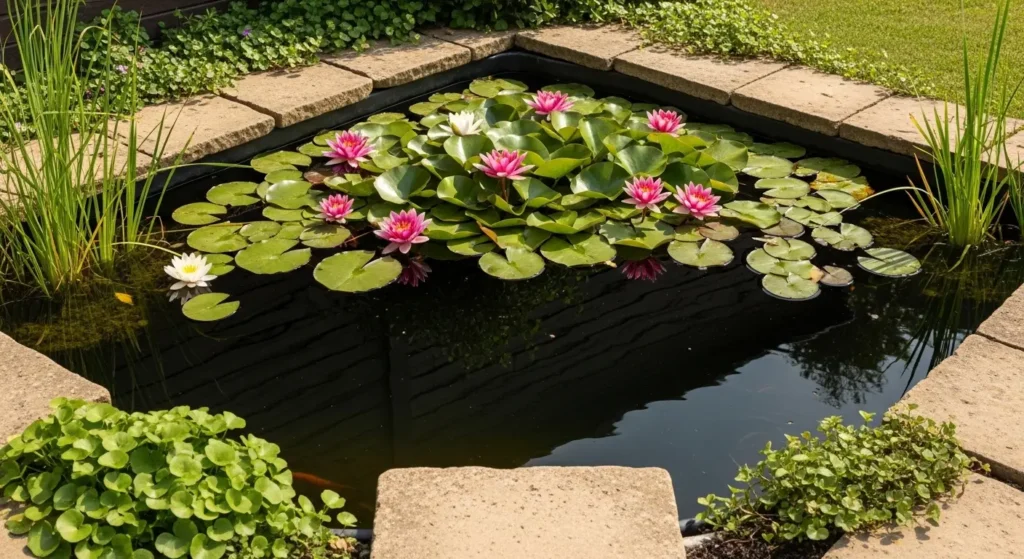 Pond water lily garden corner