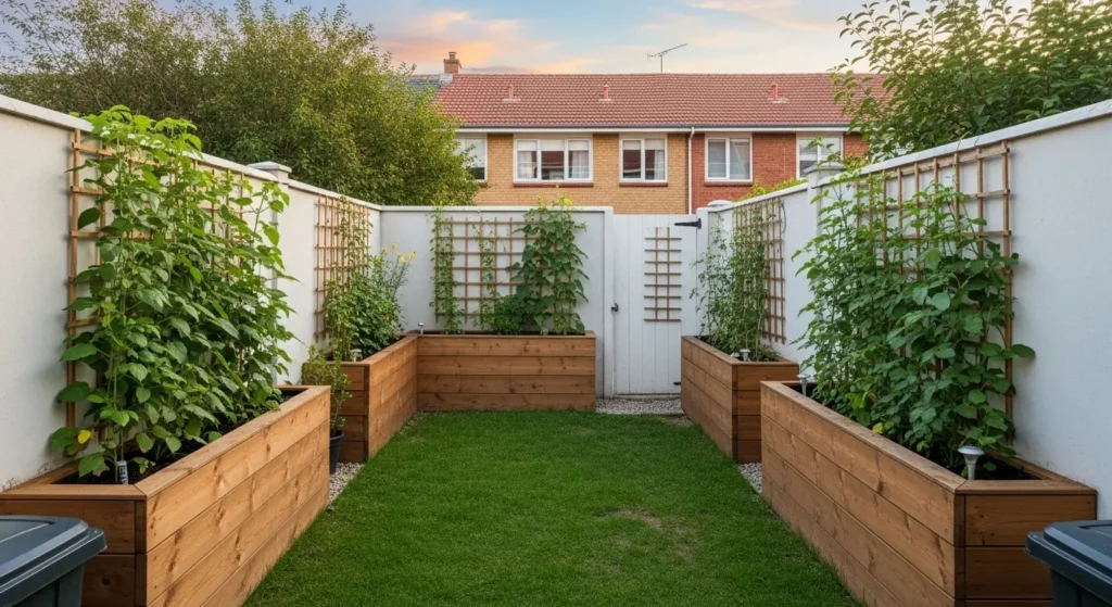 Raised planter beds townhouse