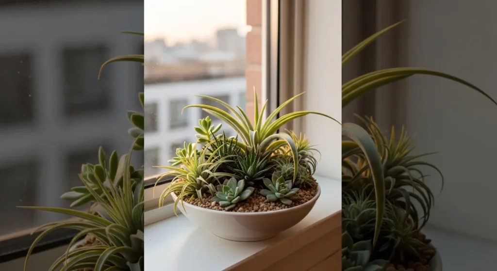 Small apartment dish garden display