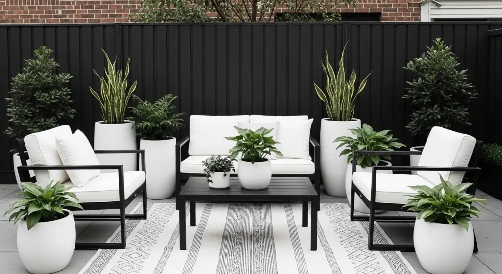 Small backyard monochrome design