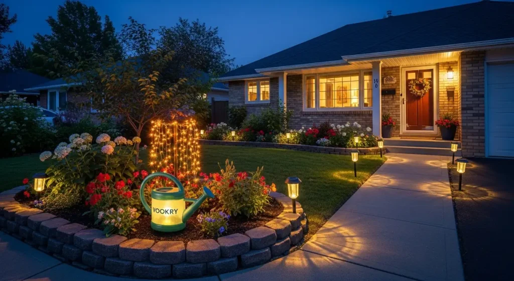 Solar garden lights front yard