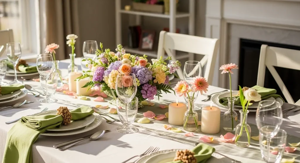 Spring tablescape with flower