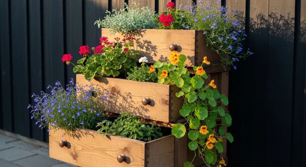 Stacked drawer planter garden