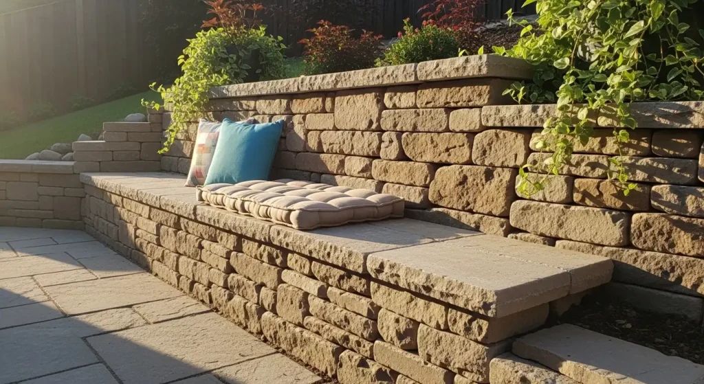 Stone retaining wall