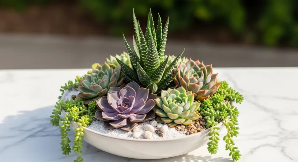 Succulent bowl arrangement