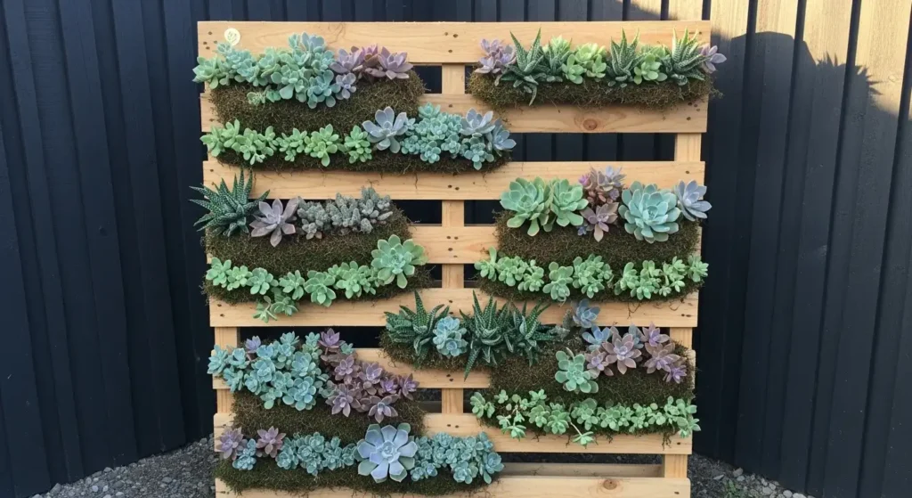 Succulent pallet display garden