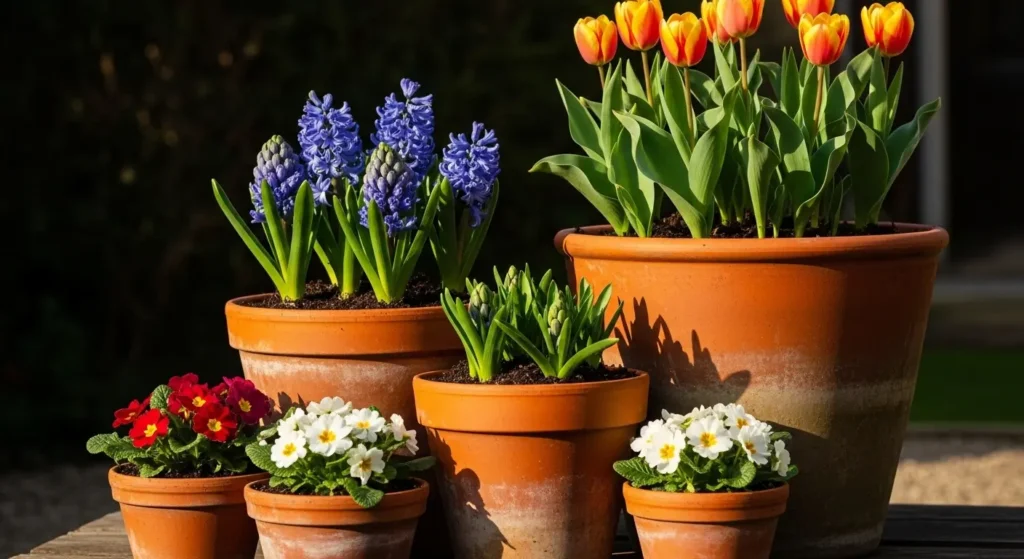 Terracotta planter display