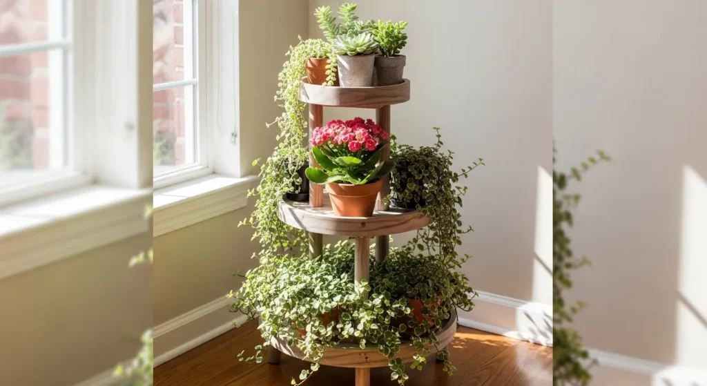 Tiered plant stand mini garden