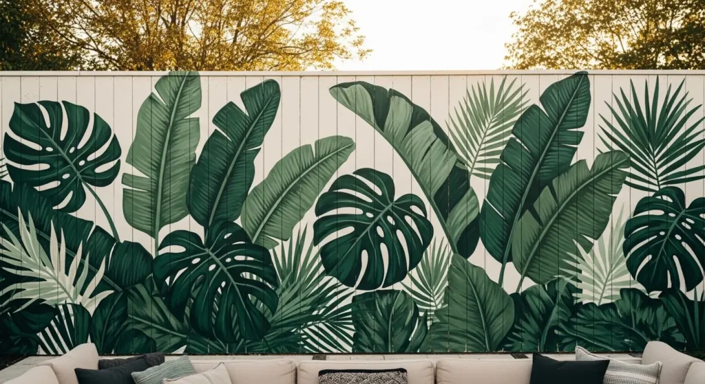 Tropical backyard wall mural