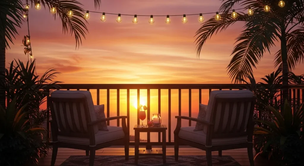Two chairs on tropical patio
