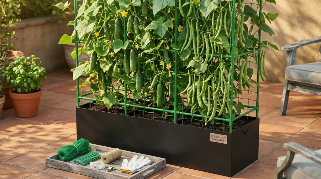 Vegetable trellis garden