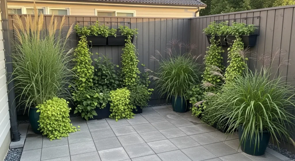 Vertical planting softens cement