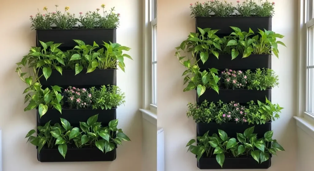 Vertical wall garden small space
